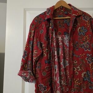 Vintage Liz Wear Floral Paisley Button Up Shirt Wmns Petite M 90s Preppy Western